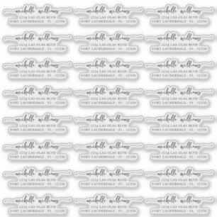 Adesivo Endereço de Retorno Transparente de Script Elegant