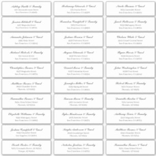 Adesivo Endereço do Convidado de Casamento de Script Curs