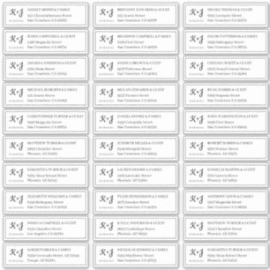 Adesivo Endereço do Convidado de Casamento Moderno + Mono