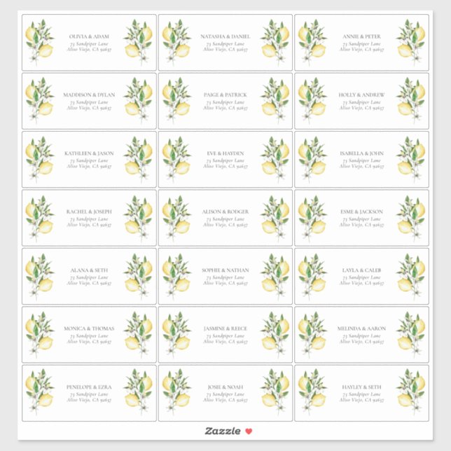 Adesivo Endereço do Convidado do Chá Elegante Mediterranea (Folha)