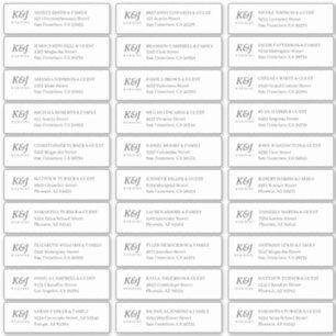 Adesivo Endereço do Convidado do Monograma Simples