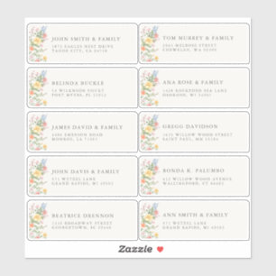 Adesivo Endereço do Nome do Convidado do Jardim Ornado de