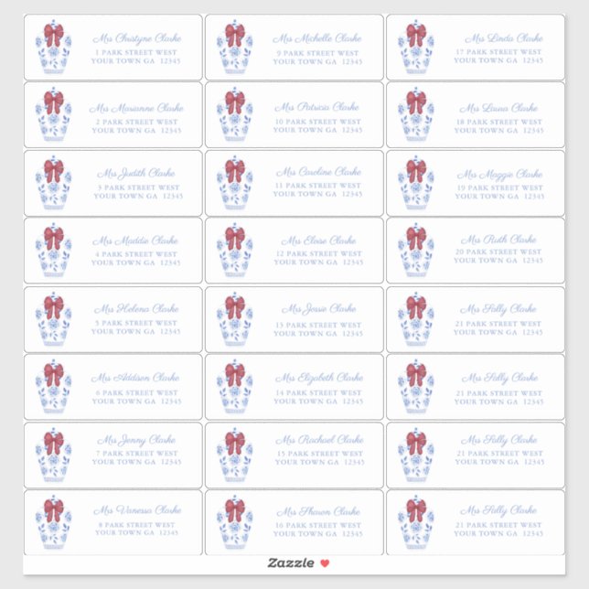 Adesivo Endereço dos Cartões de natal vermelhos do Arco Gi (Folha)