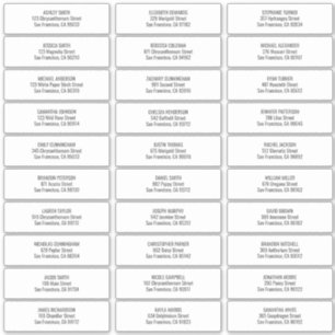 Adesivo Endereço dos Convidados de Casamento Moderno + Si