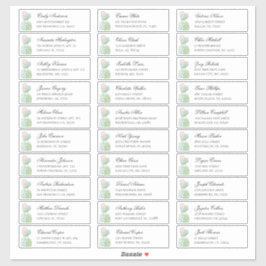 Adesivo Endereço dos hóspedes do cacto de aquarela. Etique