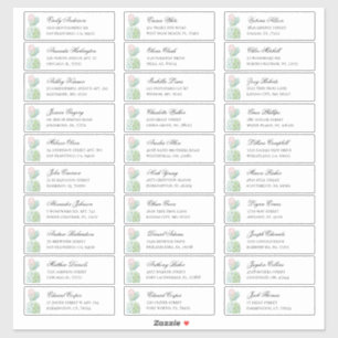 Adesivo Endereço dos hóspedes do cacto de aquarela. Etique