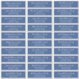 Adesivo Endereço dos Nomes de Convidados de Casamento do