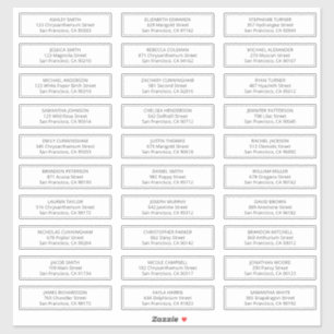 Adesivo Endereço dos Nomes de Convidados de Casamento Mode