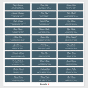 Adesivo Endereço dos nomes dos convidados do marinho. Etiq