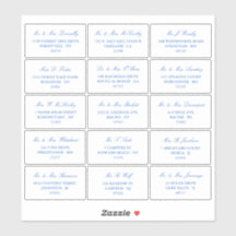 Endereço Individual de Casamento Azul e Branco Ele