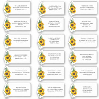 Adesivo Endereço Rustic Sunflower Wedding