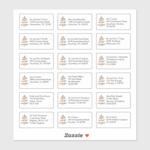 Adesivo Endereços de Nomes de Destinatários da Árvore de N