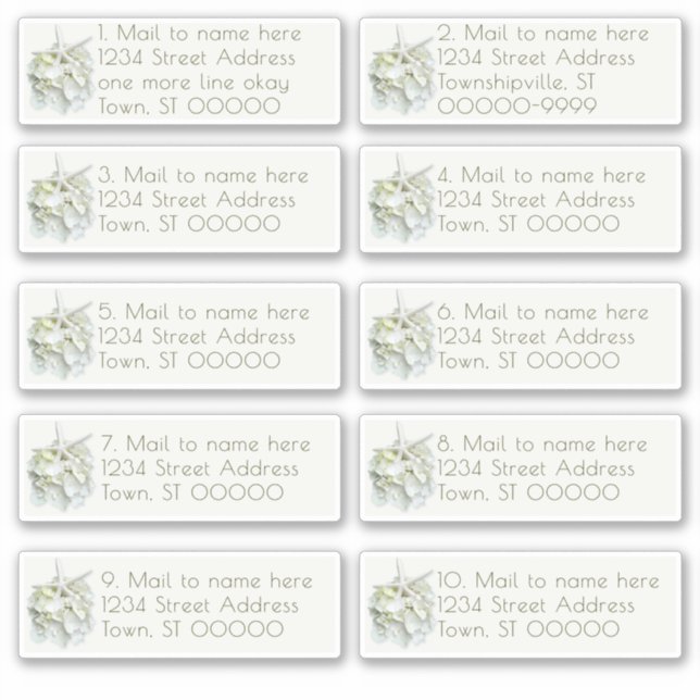 Adesivo Endereços Individuais de Casamento de Jardim Coste (Frente)