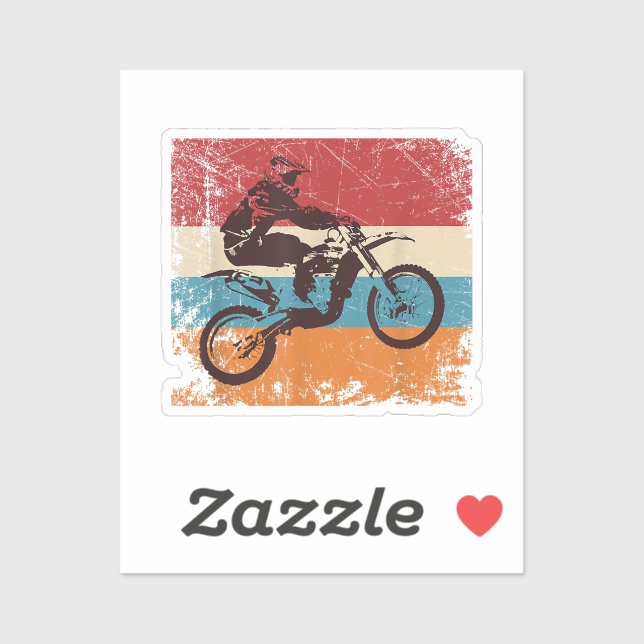 Adesivo Enduro de Motocross em motocicleta retrô fora da e (Folha)