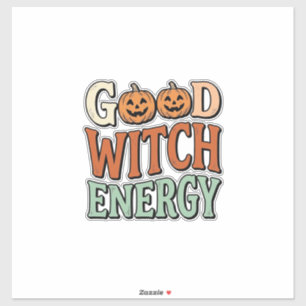 Adesivo Energia de Boa Bruxa Design Vetorial de Halloween 