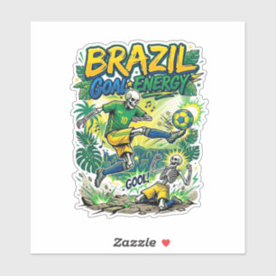 Adesivo Energia do Gol do Brasil Esqueleto Atacante Nações