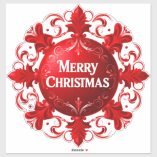 Adesivo Enfeite de Natal Vermelho Elegante
