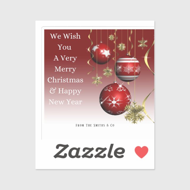 Adesivo Enfeites de natal Vermelhos Em Fundo De Ombro Verm (Folha)