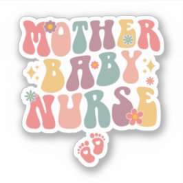 Adesivo Enfermeira-bebê-mãe-Groovy, Enfermeira-postal