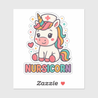 Adesivo Enfermeira Cute Unicorn