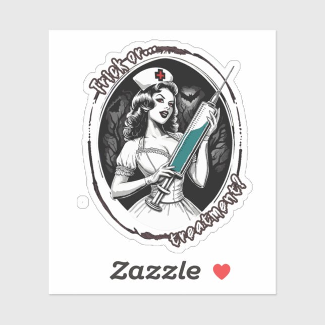 Adesivo Enfermeira de Halloween (Folha)