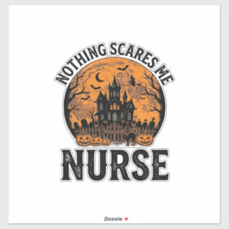Adesivo Enfermeira de Halloween Design Vintage Lua Assusta