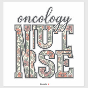 Adesivo Enfermeira de Oncologia Floral Vintage