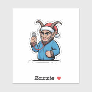 Adesivo Enfermeira do Krampus de Natal Scrubs