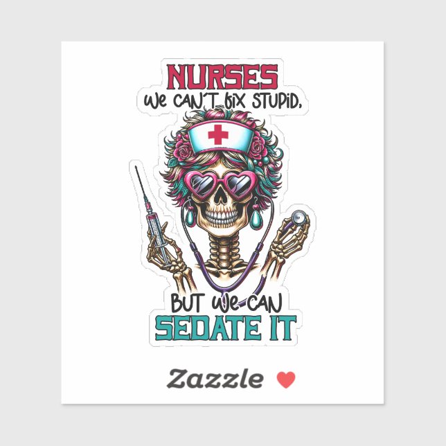 Adesivo Enfermeira Enfermeira esqueletreto (Folha)