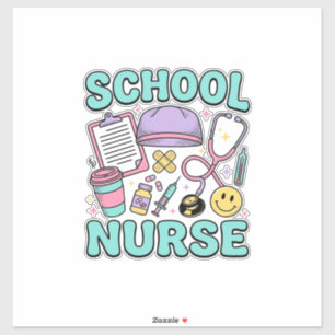 Adesivo Enfermeira Escolar Camisa Vintage Colagem Médica D