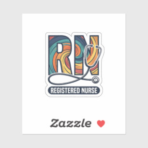 Adesivo Enfermeira Registrada RN Design Vetorial Arco-Íris