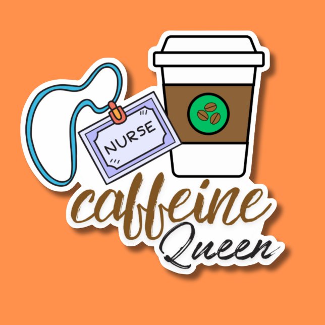 Adesivo Enfermeiro Caffeine Queen Watersafe (Criador carregado)