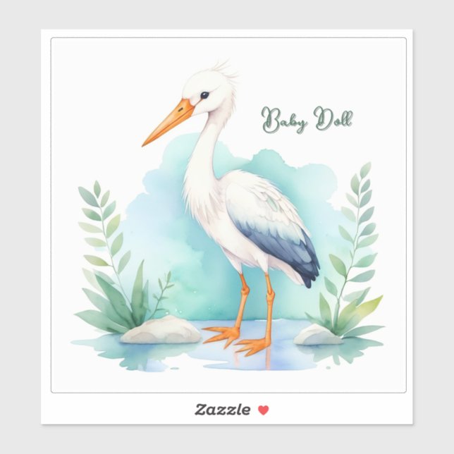 Adesivo Enfermeiro de Stork personalizável set Baby Doll (Folha)