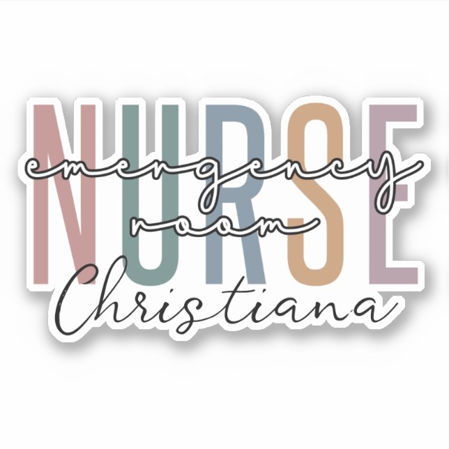 Adesivo Enfermeiro ER de enfermagem da sala de emergência  (Frente)