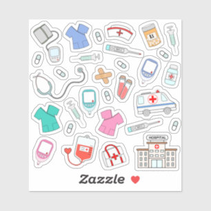 Adesivo Enfermeiro Médico Hospital de Saúde Trabalhador Bu