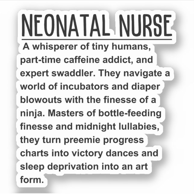 Adesivo enfermeiro neonatal (Frente)