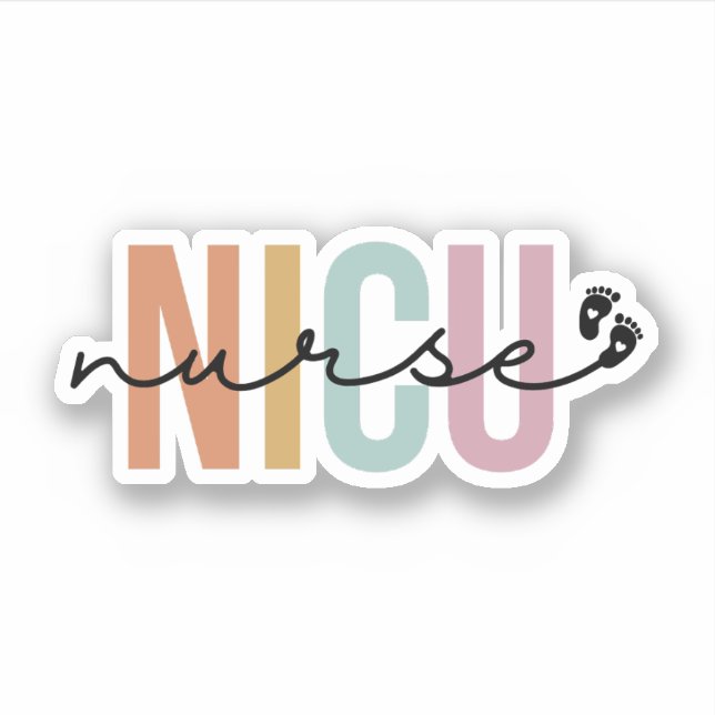 Adesivo Enfermeiro NICU Enfermeiro Gift Unidade de Cuidado (Frente)