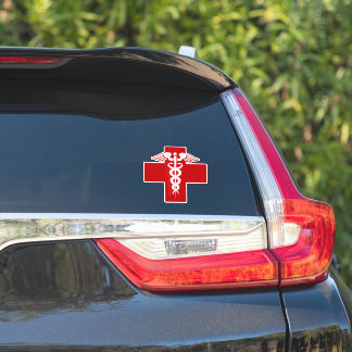 Adesivo Enfermeiro ou Doutor Caduceus Cross