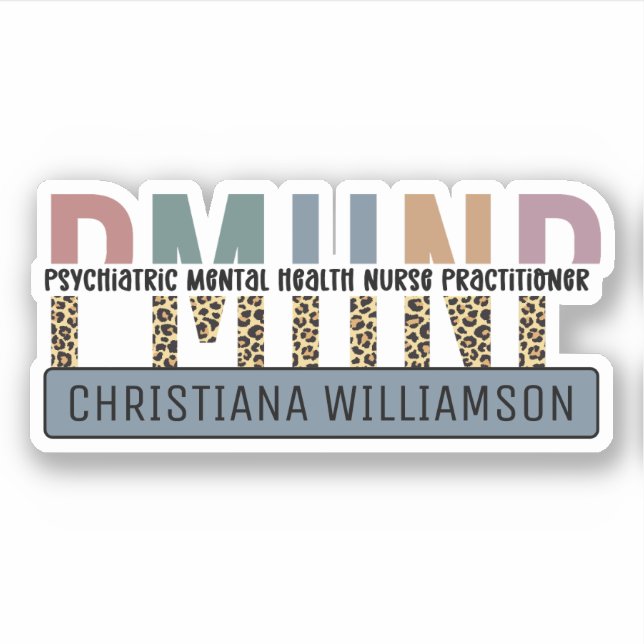 Adesivo Enfermeiro Psiquiátrico PMHNP Personalizado (Frente)