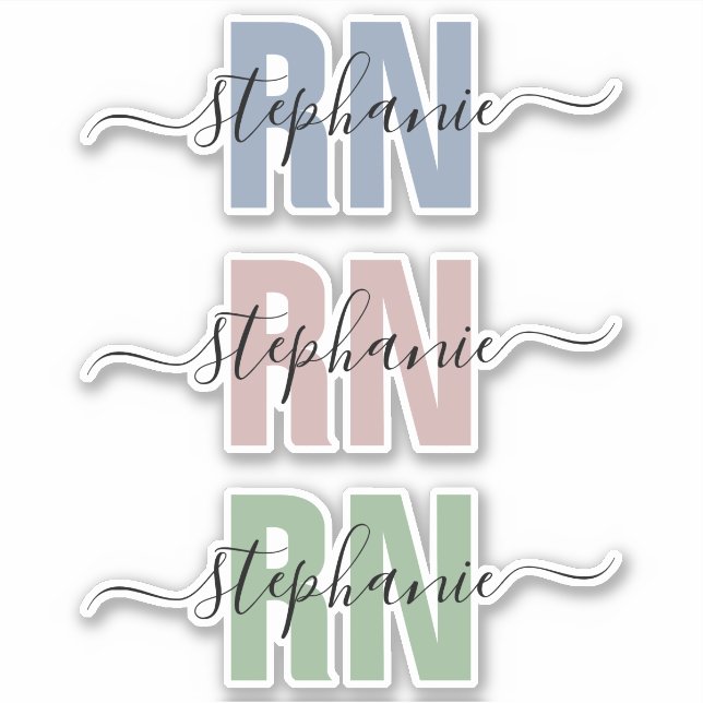 Adesivo Enfermeiro Registrado do Nome Personalizado RN (Frente)