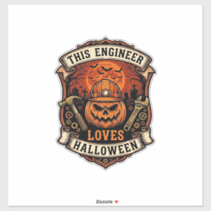 Adesivo Engenheiro Ama Abóbora de Halloween Capacete Marte