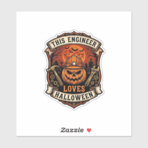 Adesivo Engenheiro Ama Abóbora de Halloween Capacete Marte