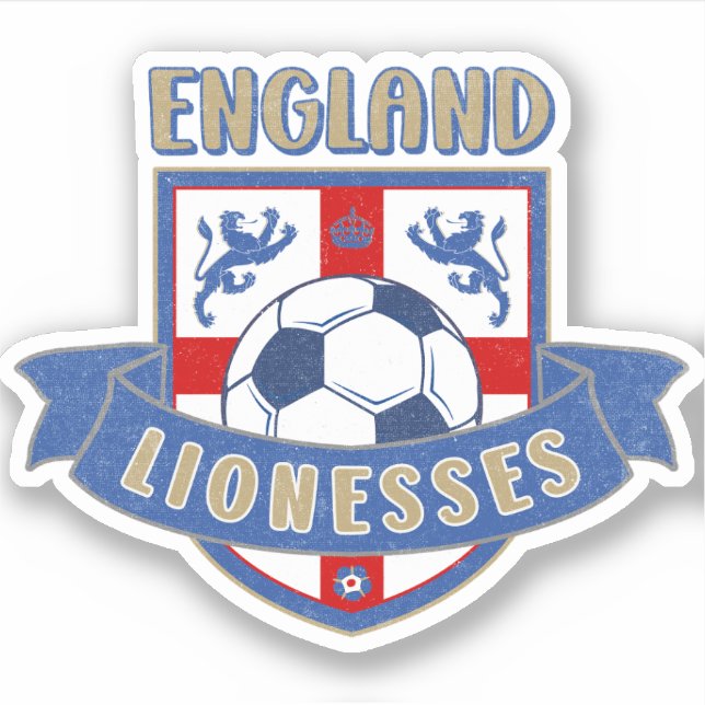 Adesivo England Lionesses Soccer Crest (#02) Sticker (Frente)