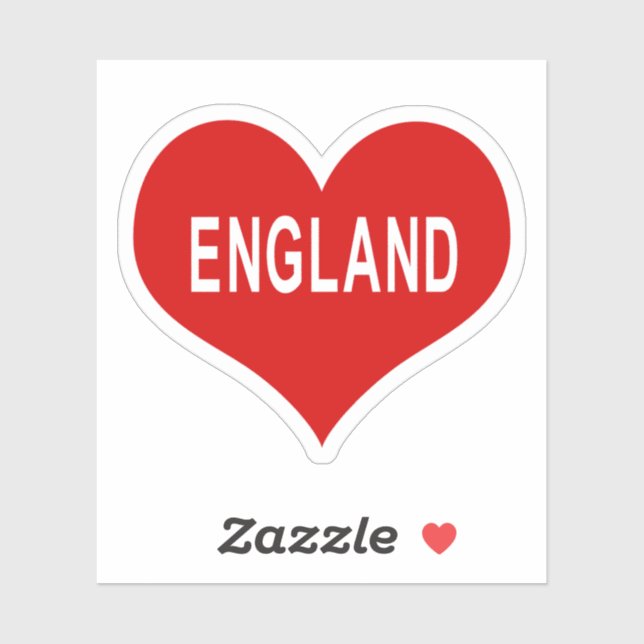 Adesivo ENGLAND Red Love Heart Vinyl Sticker (Folha)