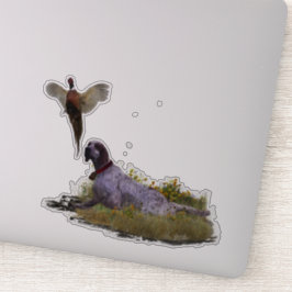 Adesivo English Setter , caça aos faasant