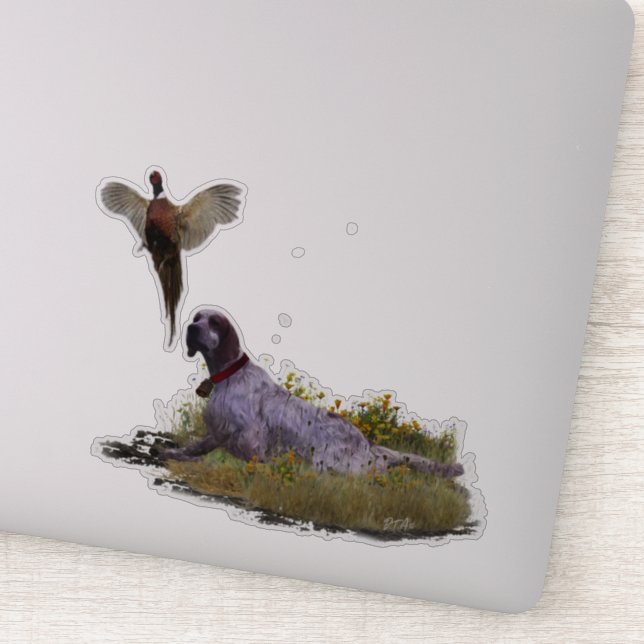 Adesivo English Setter , caça aos faasant (Detalhe)