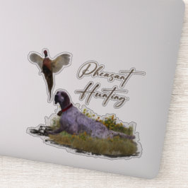 Adesivo English Setter , caça aos faasant