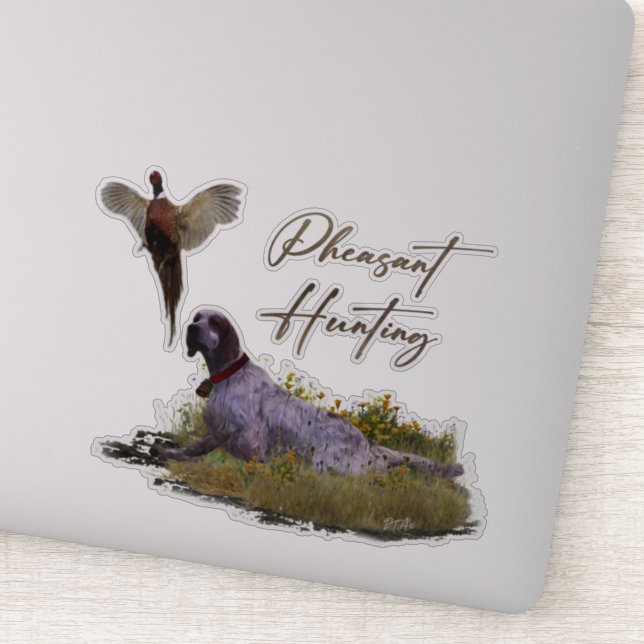 Adesivo English Setter , caça aos faasant (Detalhe)