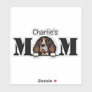 Adesivo English Springer Spaniel Peeking Mãe Personalizada
