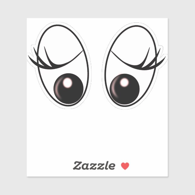 Adesivo Engraçada Olhos-de-Olho Surpreendido (Folha)